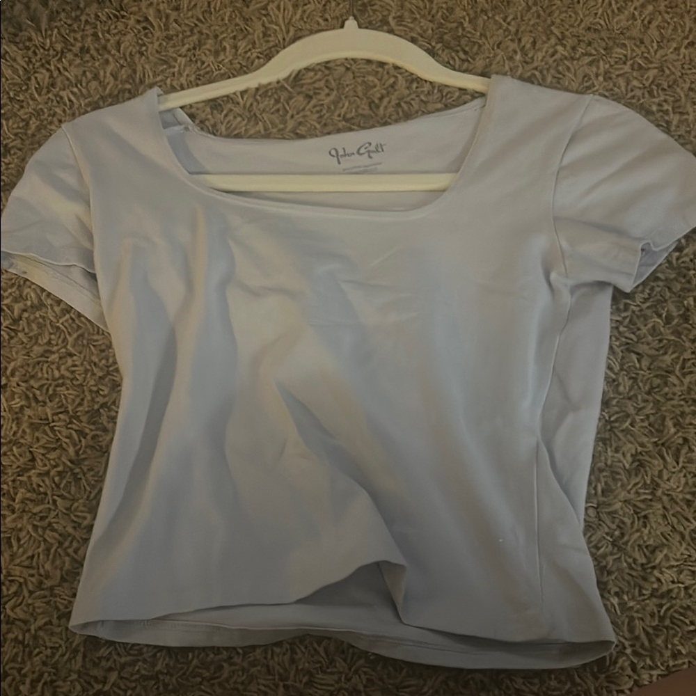 Brandy Melville White Fitted Crop Blouse